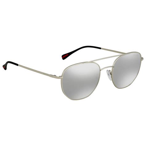 silver prada sunglasses|prada linea rossa silver mirror.